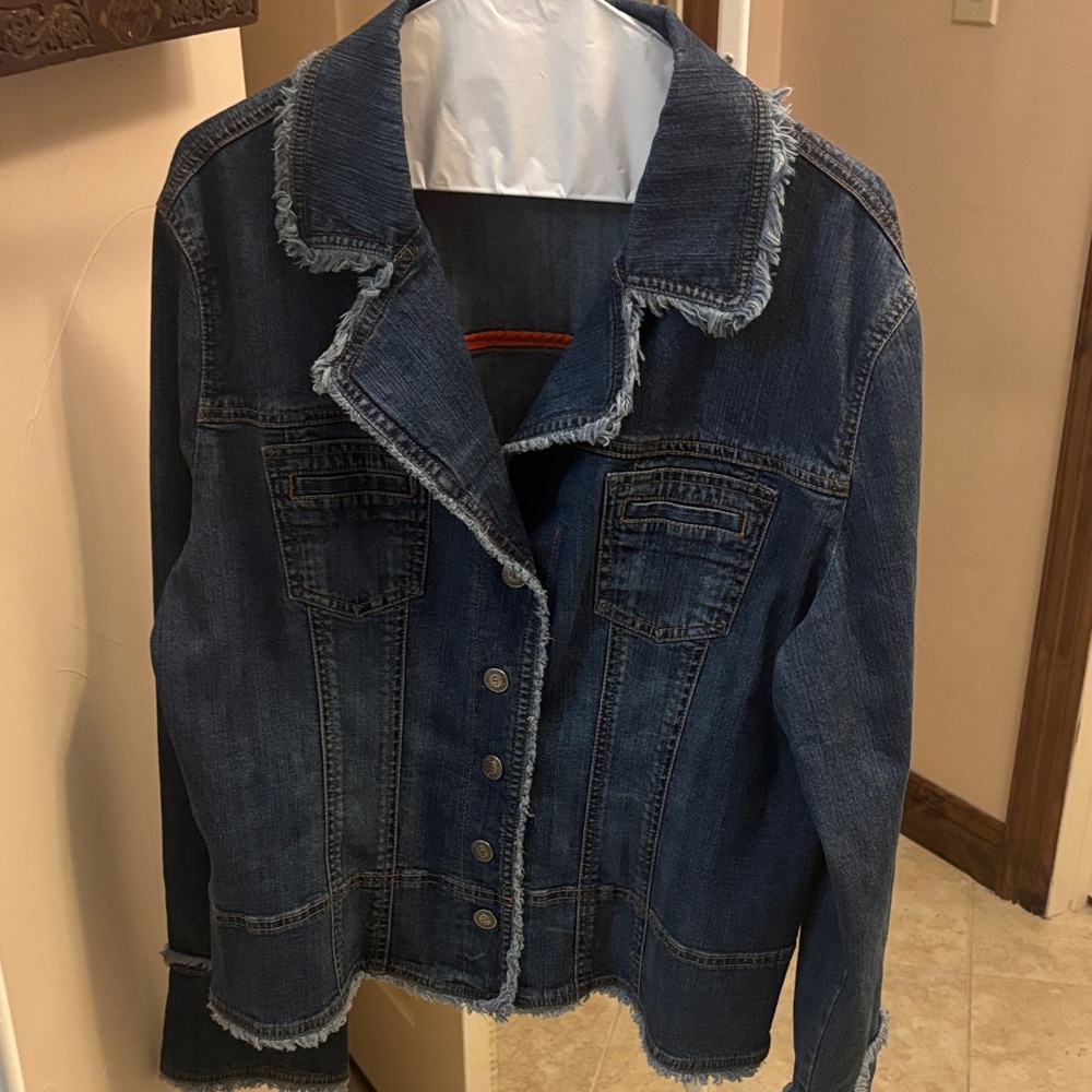 Stetson Blue Denim frayed Jacket vintage XL